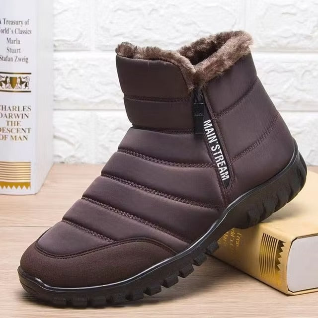 Men's Snow Boots with Fleece Lining & Side Zip | Ankle