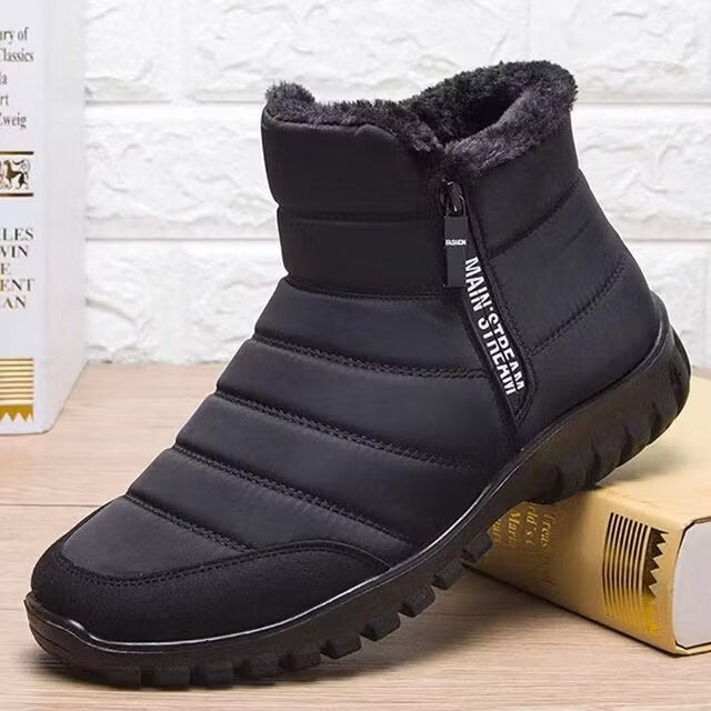 Men's Snow Boots with Fleece Lining & Side Zip | Ankle
