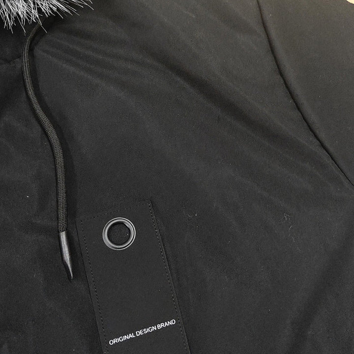 Men's Snow Jacket with Hood & Zip Pockets | Long Parka