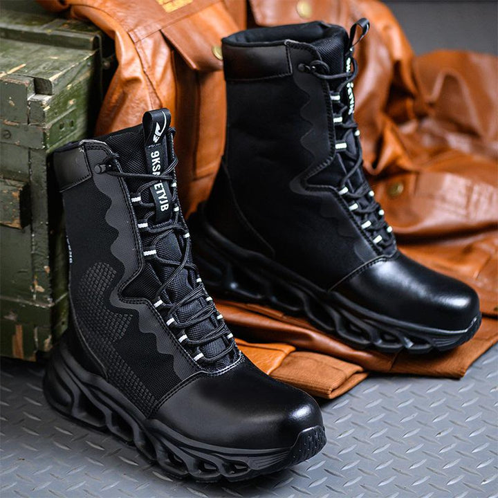 Men's Steel-Cap Boots Lace-Up & Reflective Trim | High-Top