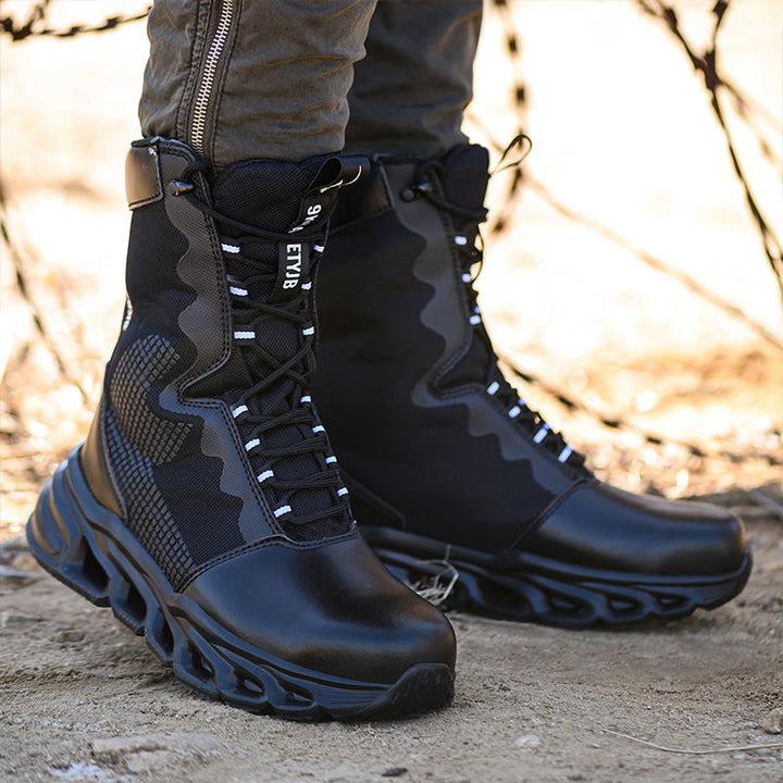 Men's Steel-Cap Boots Lace-Up & Reflective Trim | High-Top