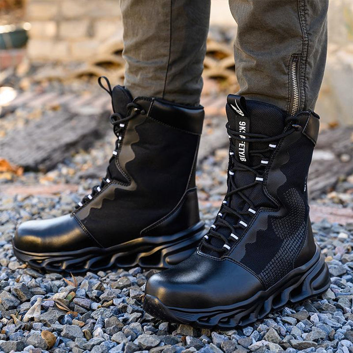 Men's Steel-Cap Boots Lace-Up & Reflective Trim | High-Top