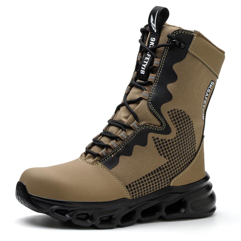 Men's Steel-Cap Boots Lace-Up & Reflective Trim | High-Top