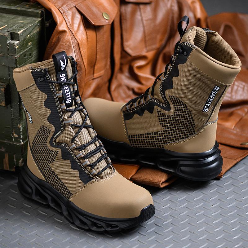 Men's Steel-Cap Boots Lace-Up & Reflective Trim | High-Top