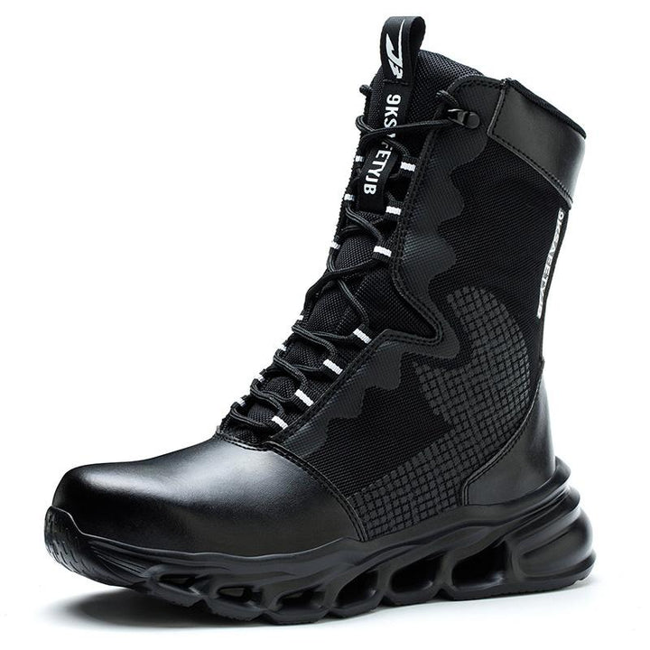 Men's Steel-Cap Boots Lace-Up & Reflective Trim | High-Top