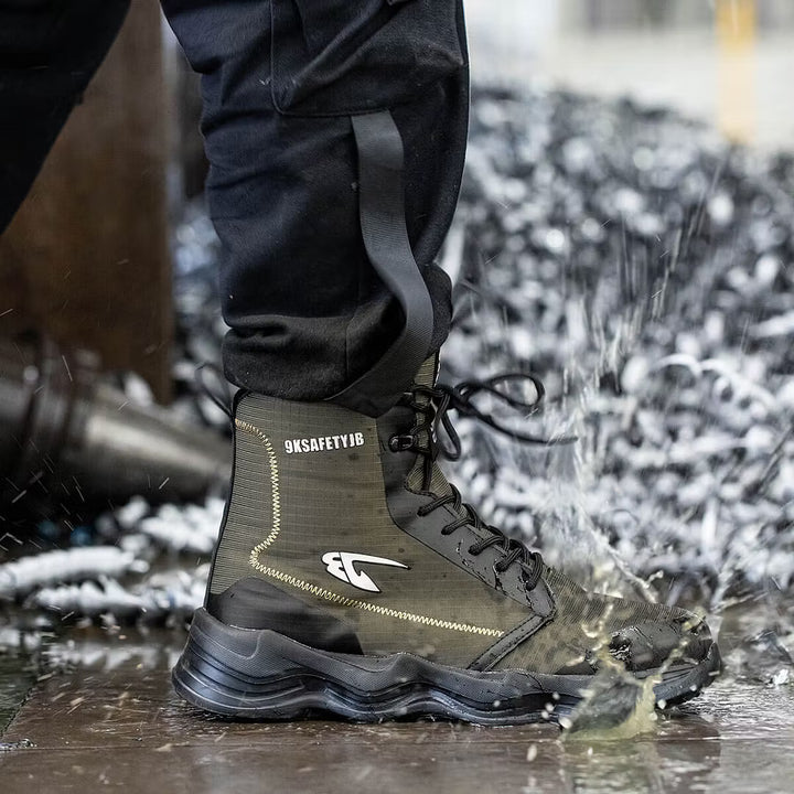 Men's Steel-Cap Boots with Lace-Up | High-Top
