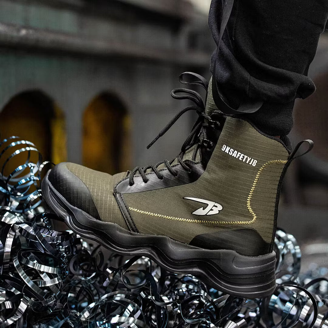 Men's Steel-Cap Boots with Lace-Up | High-Top