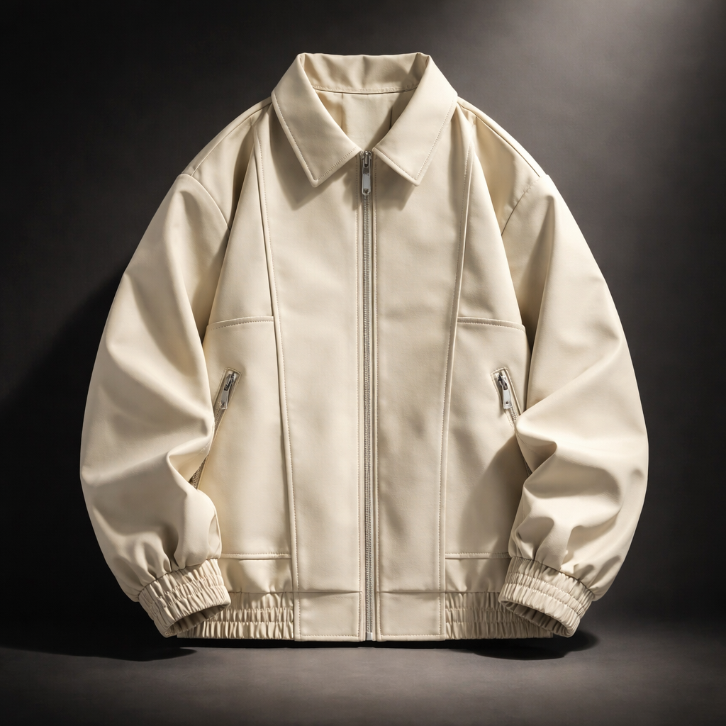 Men's Suede Jacket Oversized Zip Up Elastic Cuff | Bomber