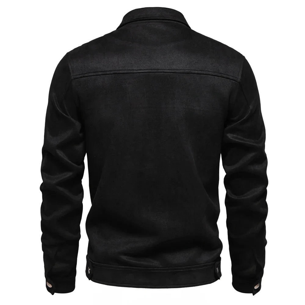 Men's Suede Jacket with Full Zip | Collared
