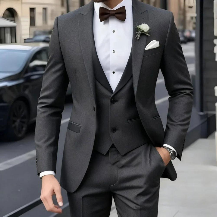 Men's Suit with Contrast Lapel | 3 Piece Set