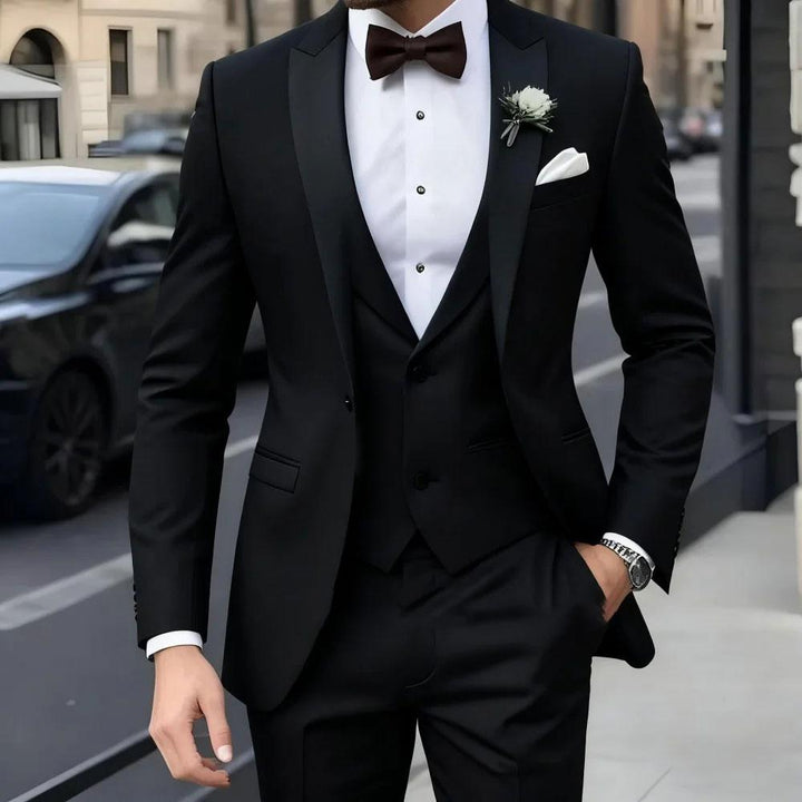 Men's Suit with Contrast Lapel | 3 Piece Set