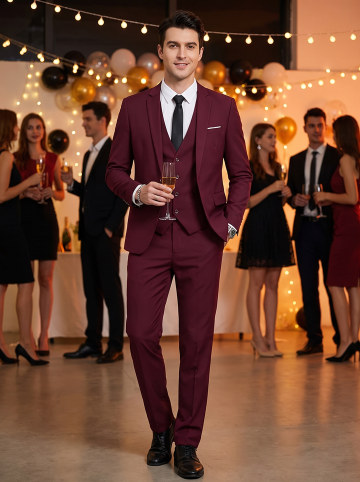 Men's Suits with Blazer Vest & Pants | 3-Piece Set