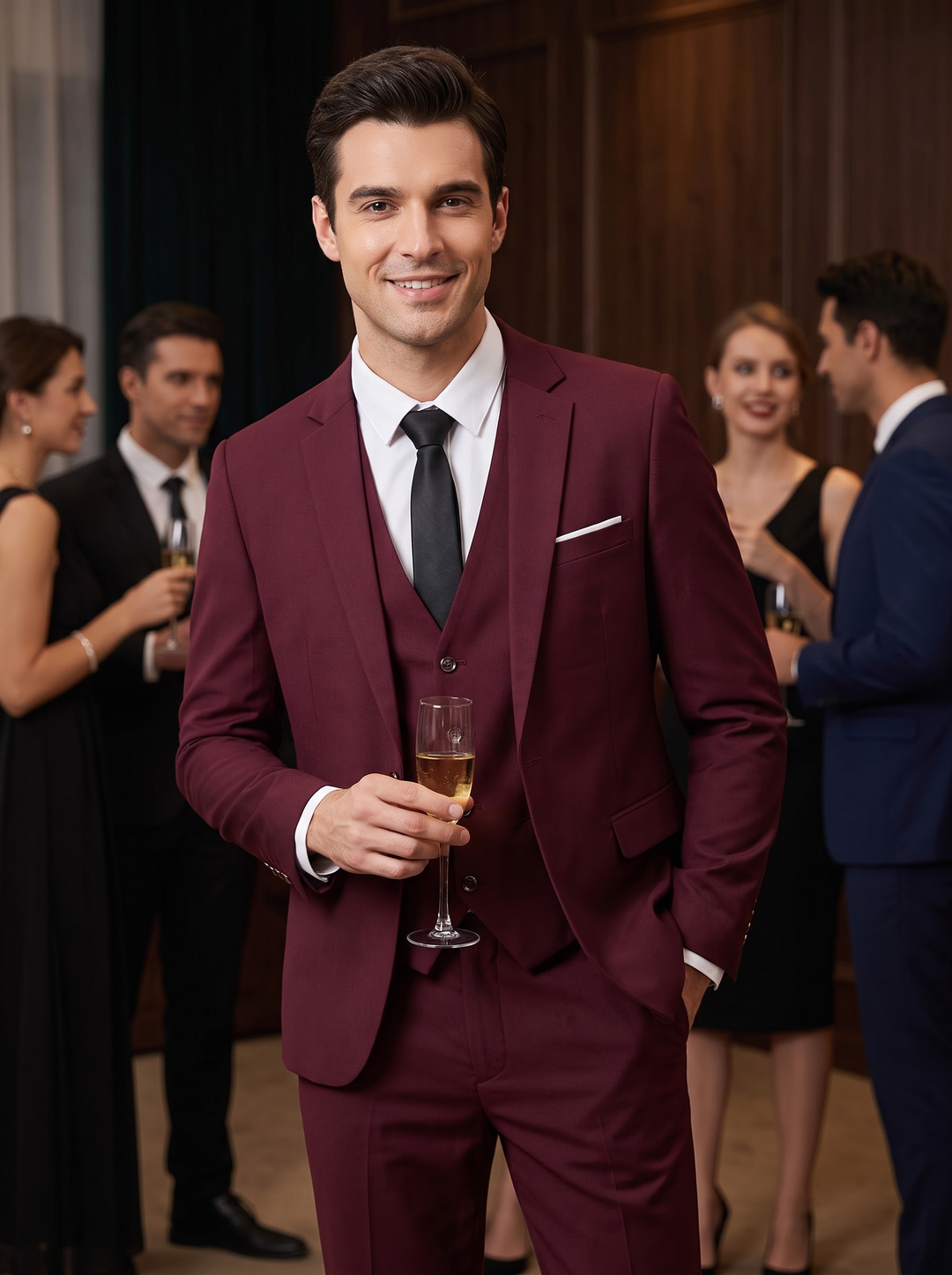 Men's Suits with Blazer Vest & Pants | 3-Piece Set