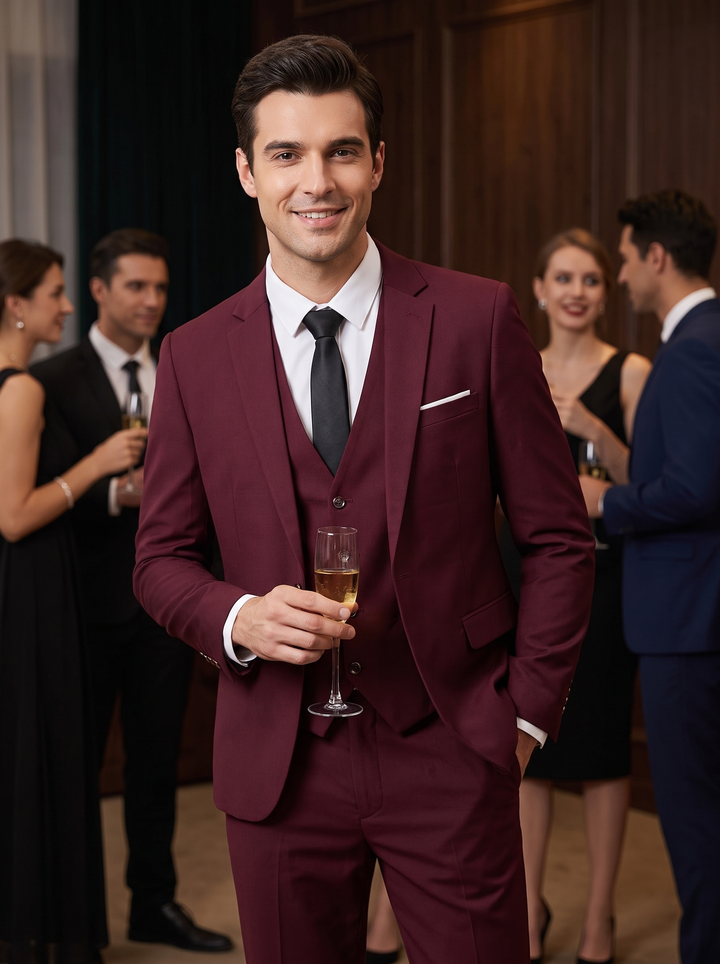 Men's Suits with Blazer Vest & Pants | 3-Piece Set
