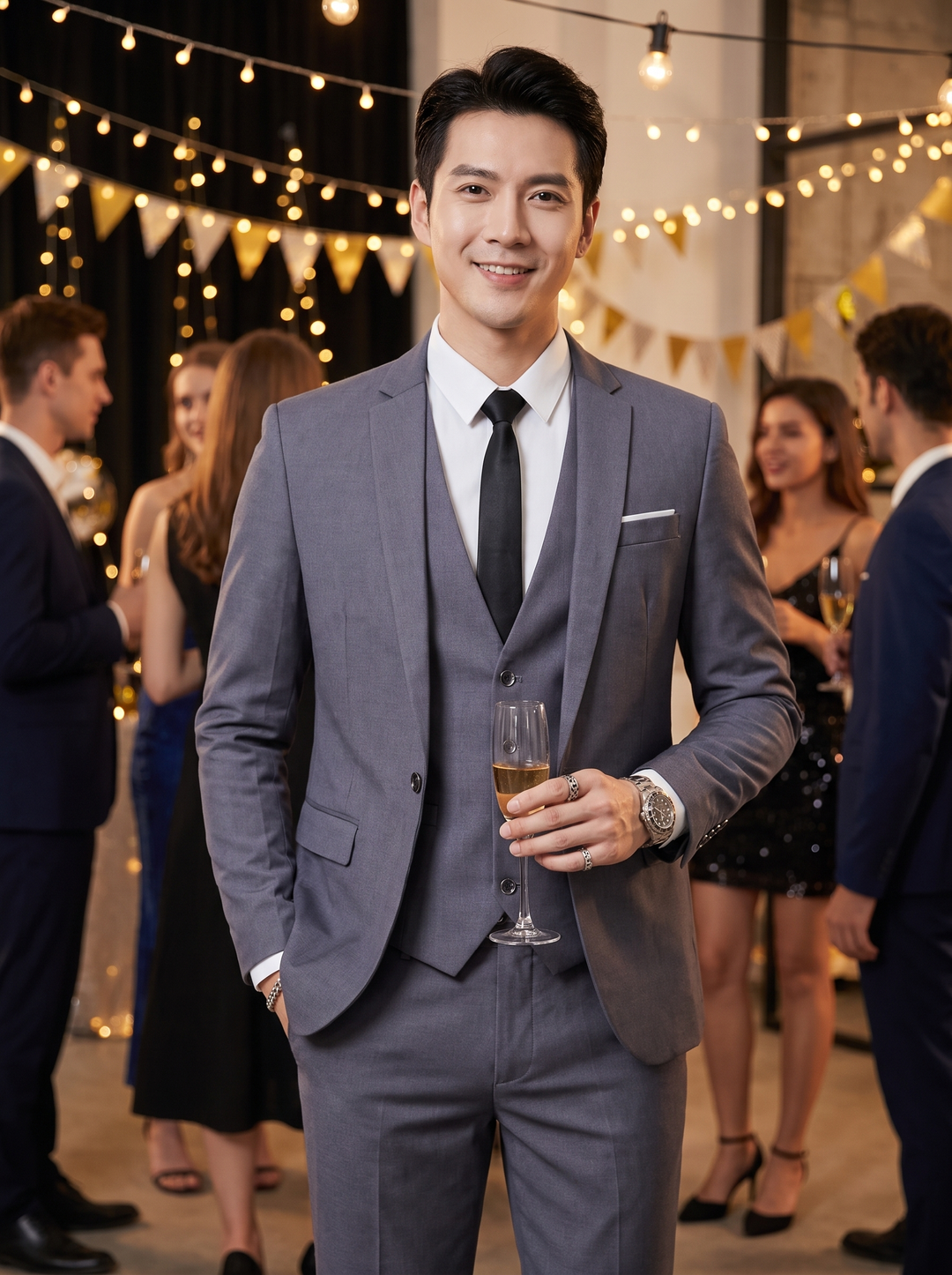 Men's Suits with Blazer Vest & Pants | 3-Piece Set