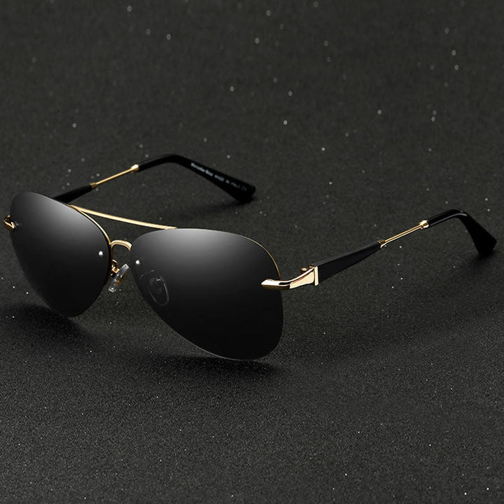 Men's Sunglasses Aviator with Rimless Frame | Polarized