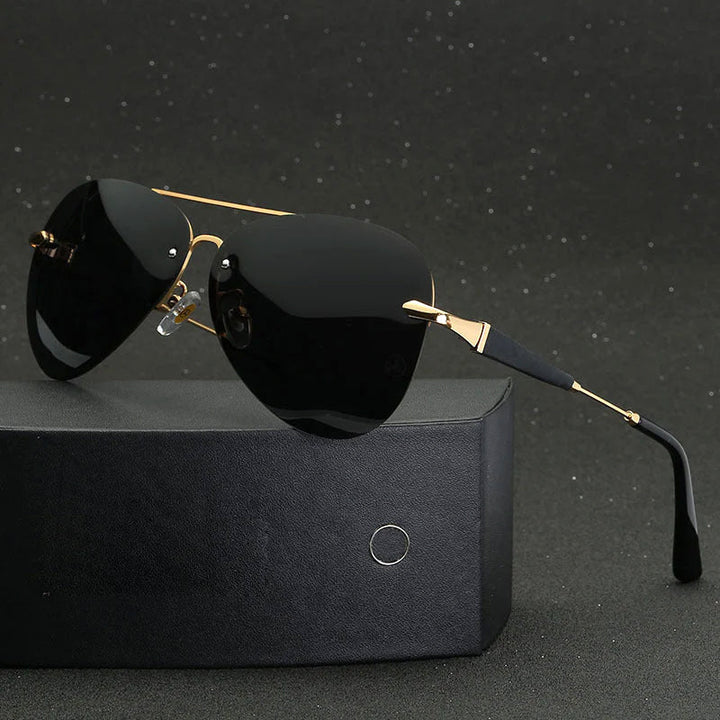 Men's Sunglasses Aviator with Rimless Frame | Polarized