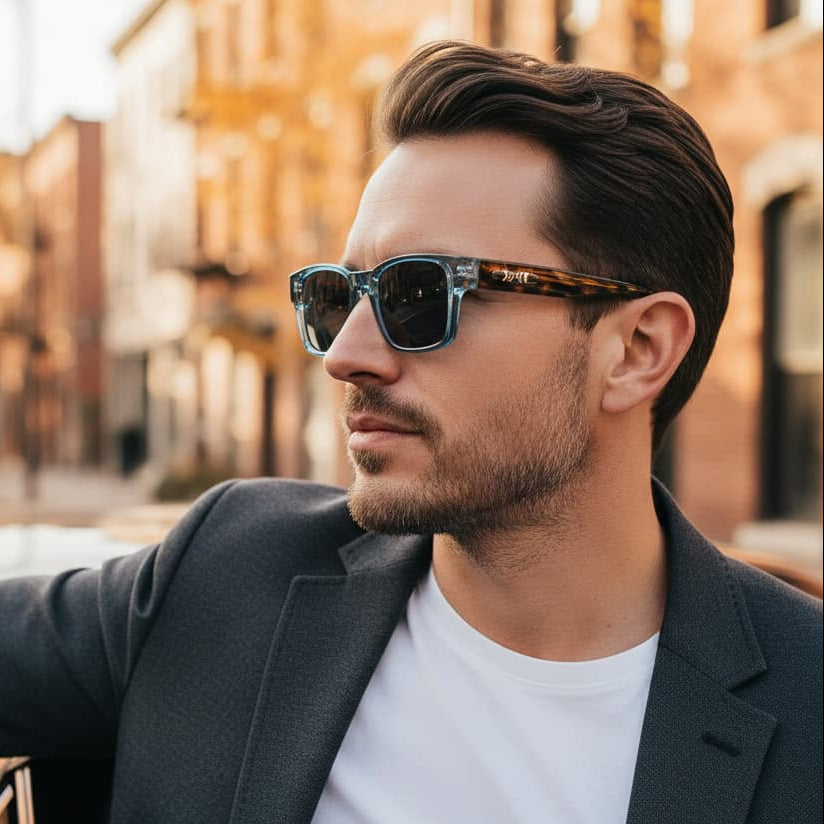 Men’s Sunglasses with Square Frame & Tinted Lenses | Casual