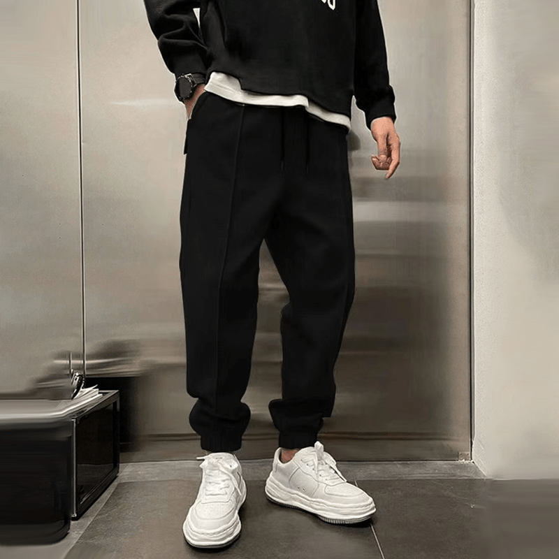 Men's Sweatpants with Drawstring & Cuffed Ankles | Baggy
