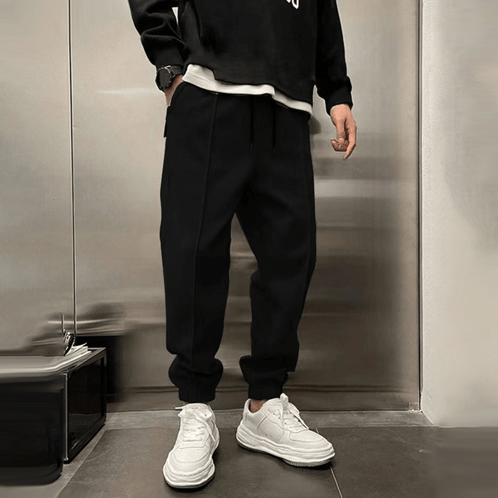 Men's Sweatpants with Drawstring & Cuffed Ankles | Baggy
