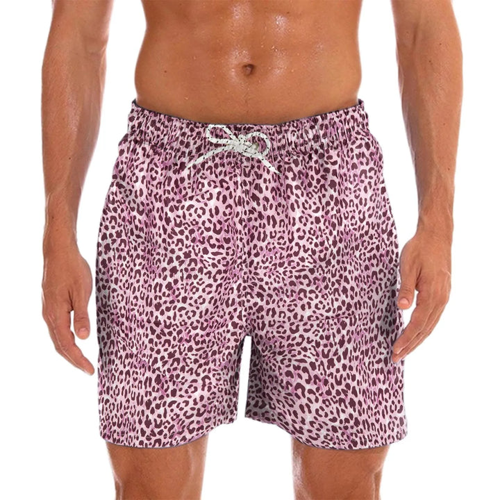 Men’s Swim Shorts with All Over Print & Drawstring Waist | Summer