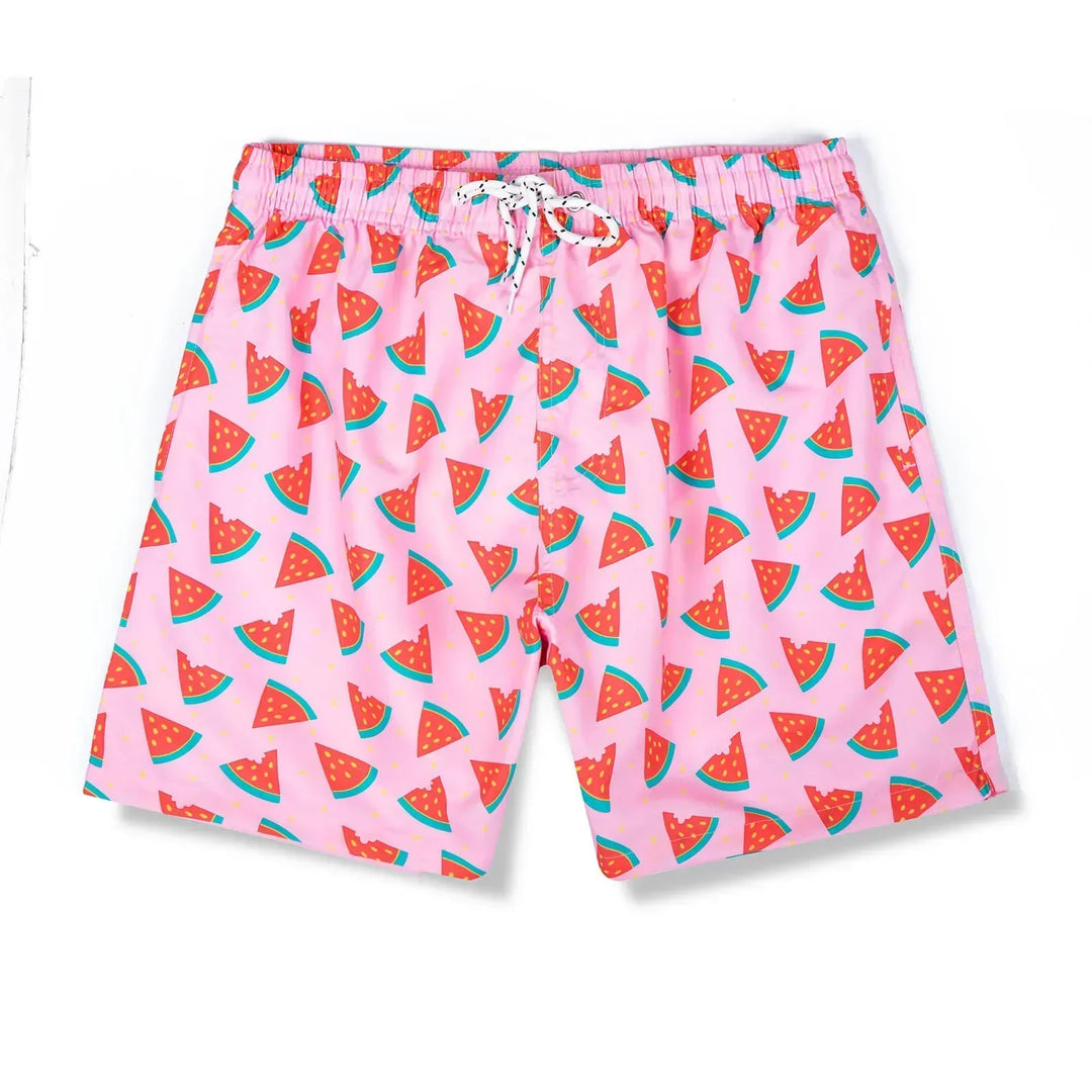 Men’s Swim Shorts with All Over Print & Drawstring Waist | Summer