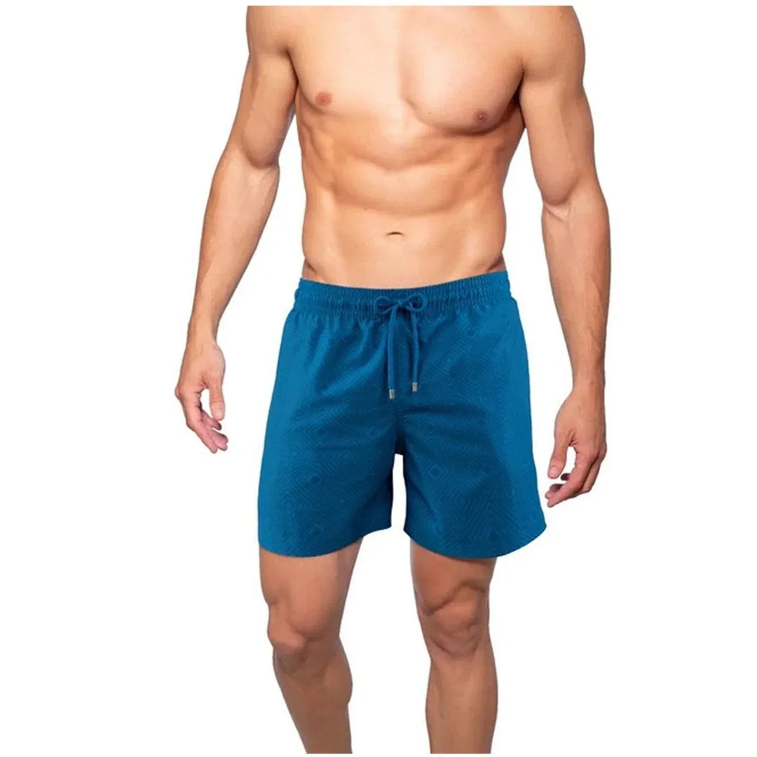 Men’s Swim Shorts with Built-In Liner | Geometric Print