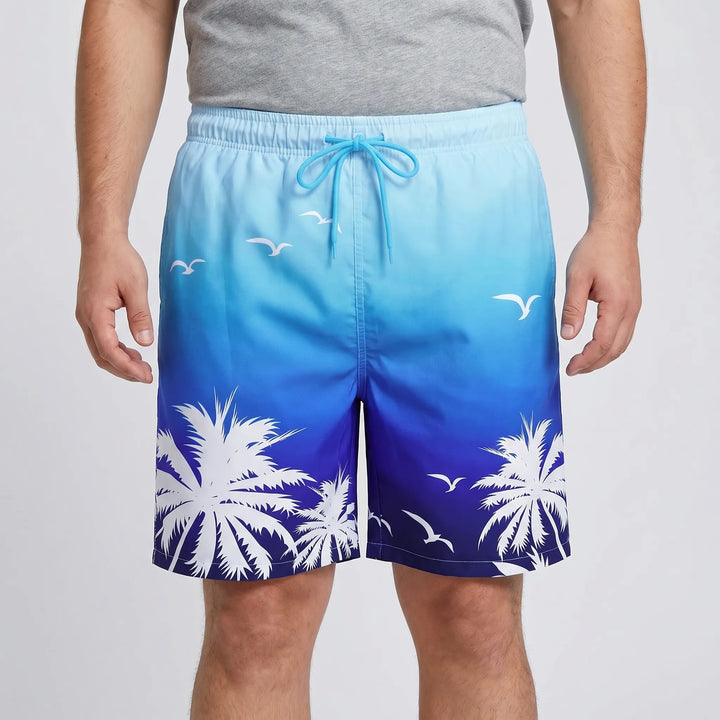 Men’s Swim Shorts with Drawstring Waist | Palm Tree Print
