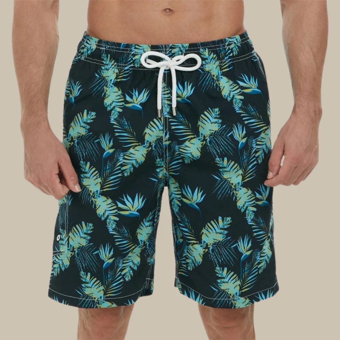 Men’s Swim Shorts with Drawstring Waist & Side Cargo Pocket | Casual