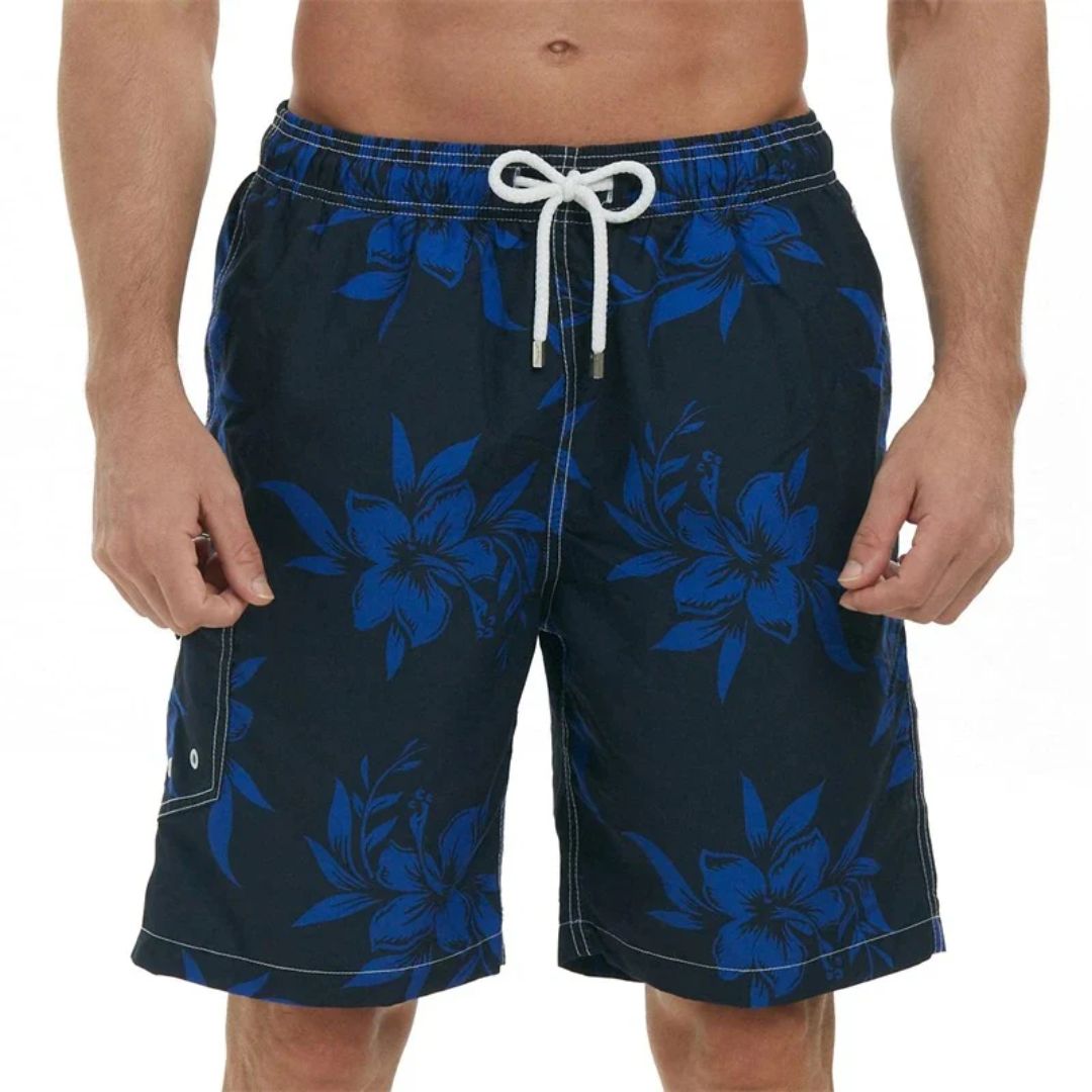 Men’s Swim Shorts with Drawstring Waist & Side Cargo Pocket | Casual