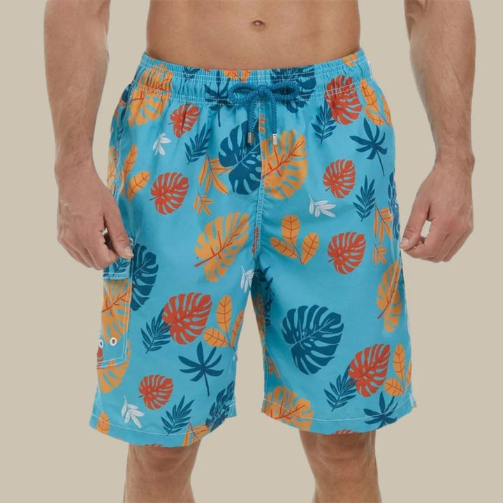 Men’s Swim Shorts with Drawstring Waist & Side Cargo Pocket | Casual