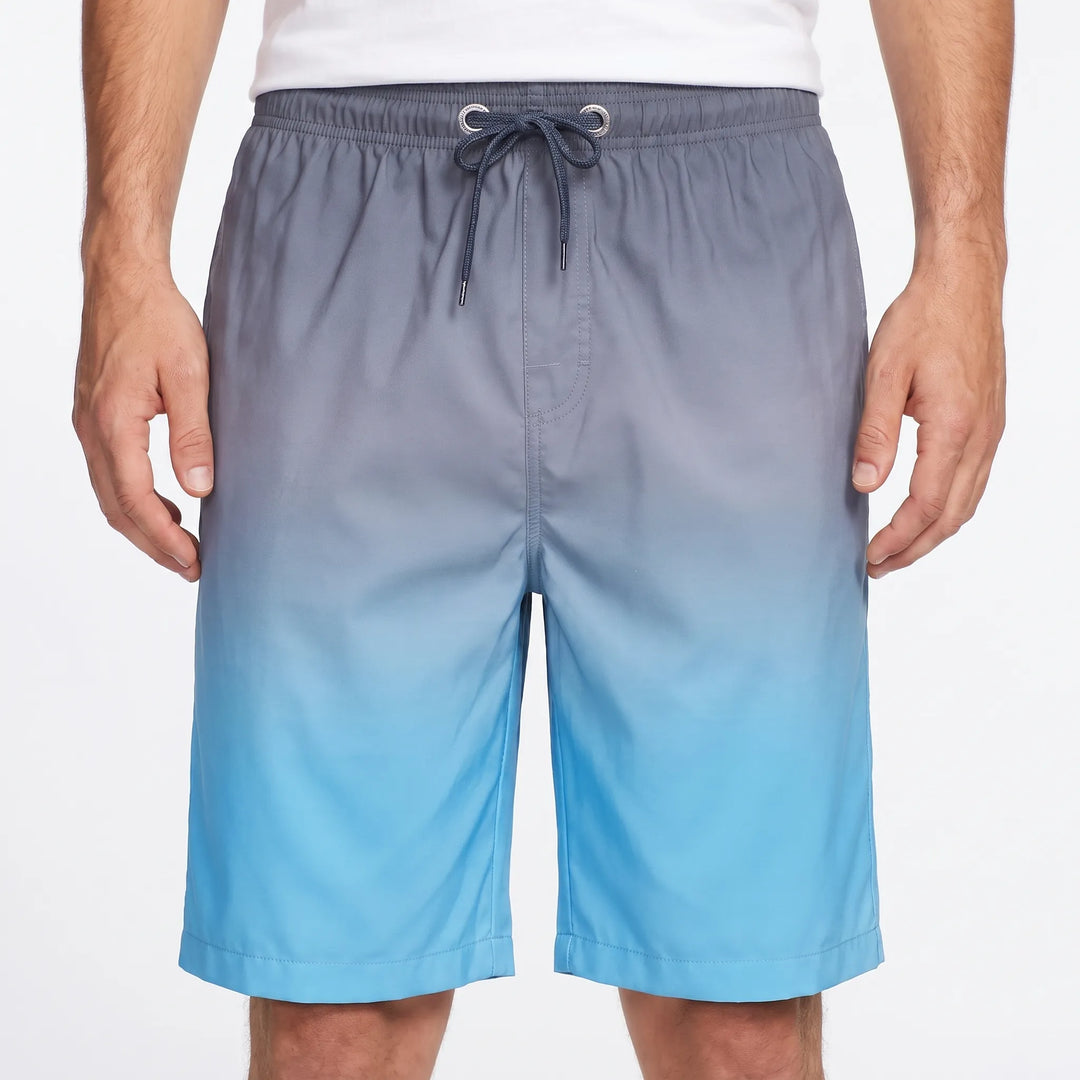 Men’s Swim Shorts with Gradient Print & Drawstring Waist | Beach