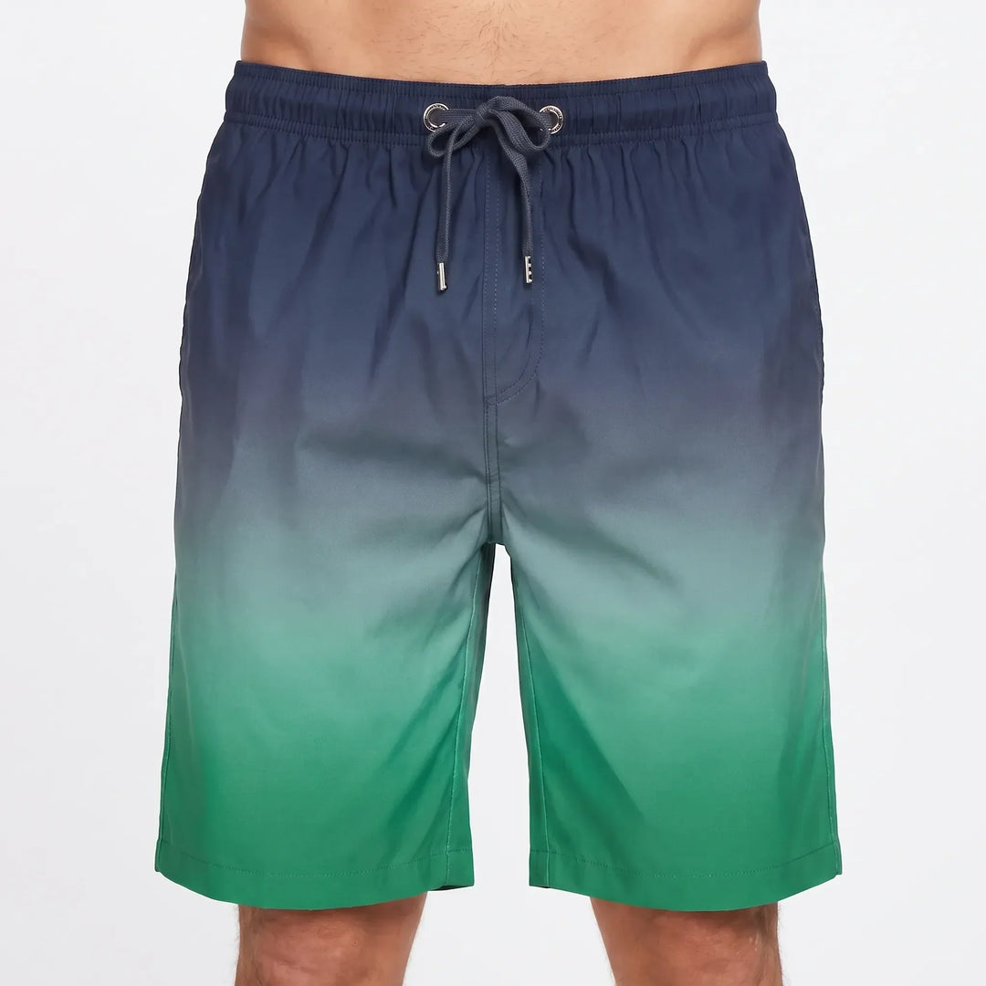 Men’s Swim Shorts with Gradient Print & Drawstring Waist | Beach