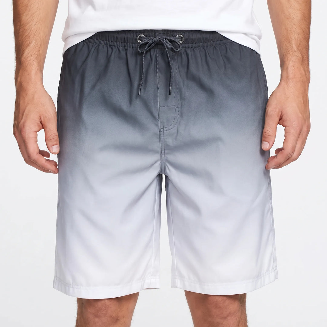 Men’s Swim Shorts with Gradient Print & Drawstring Waist | Beach
