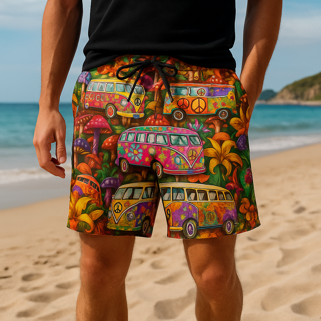 Men’s Swim Shorts with Graffiti Print | Summer
