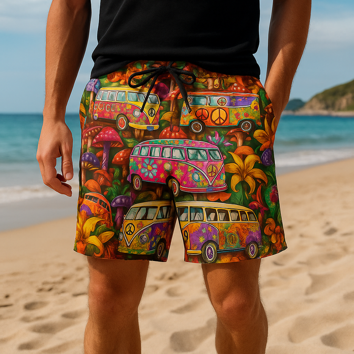 Men’s Swim Shorts with Graffiti Print | Summer