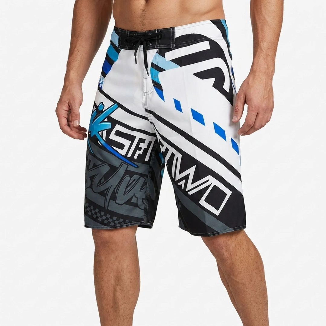 Men’s Swim Shorts with Graphic Print | Knee Length