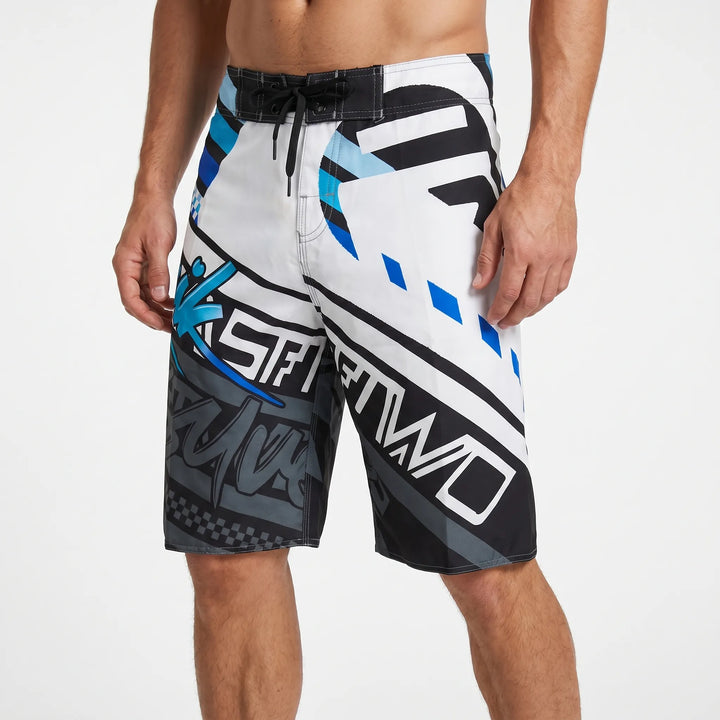 Men’s Swim Shorts with Graphic Print | Knee Length