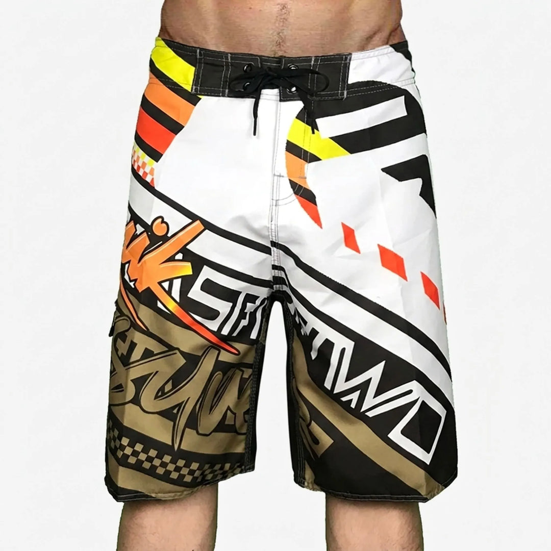 Men’s Swim Shorts with Graphic Print | Knee Length