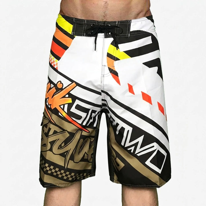 Men’s Swim Shorts with Graphic Print | Knee Length