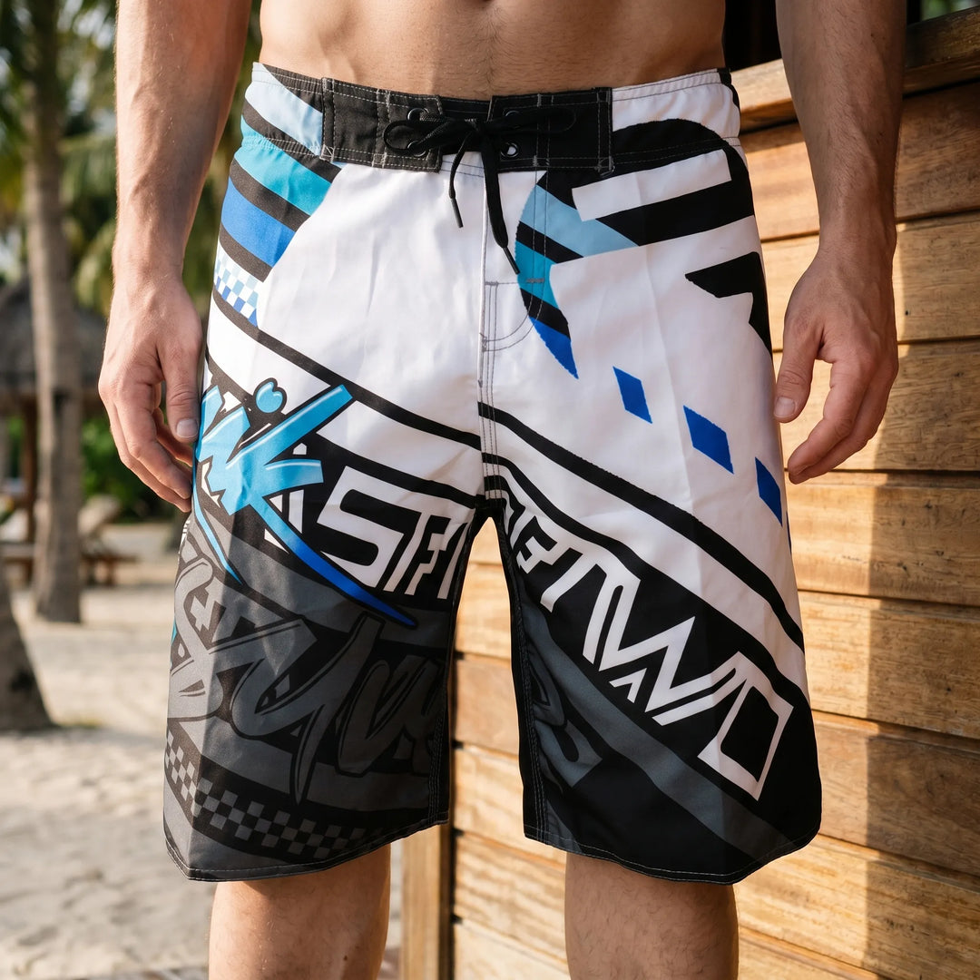 Men’s Swim Shorts with Graphic Print | Knee Length