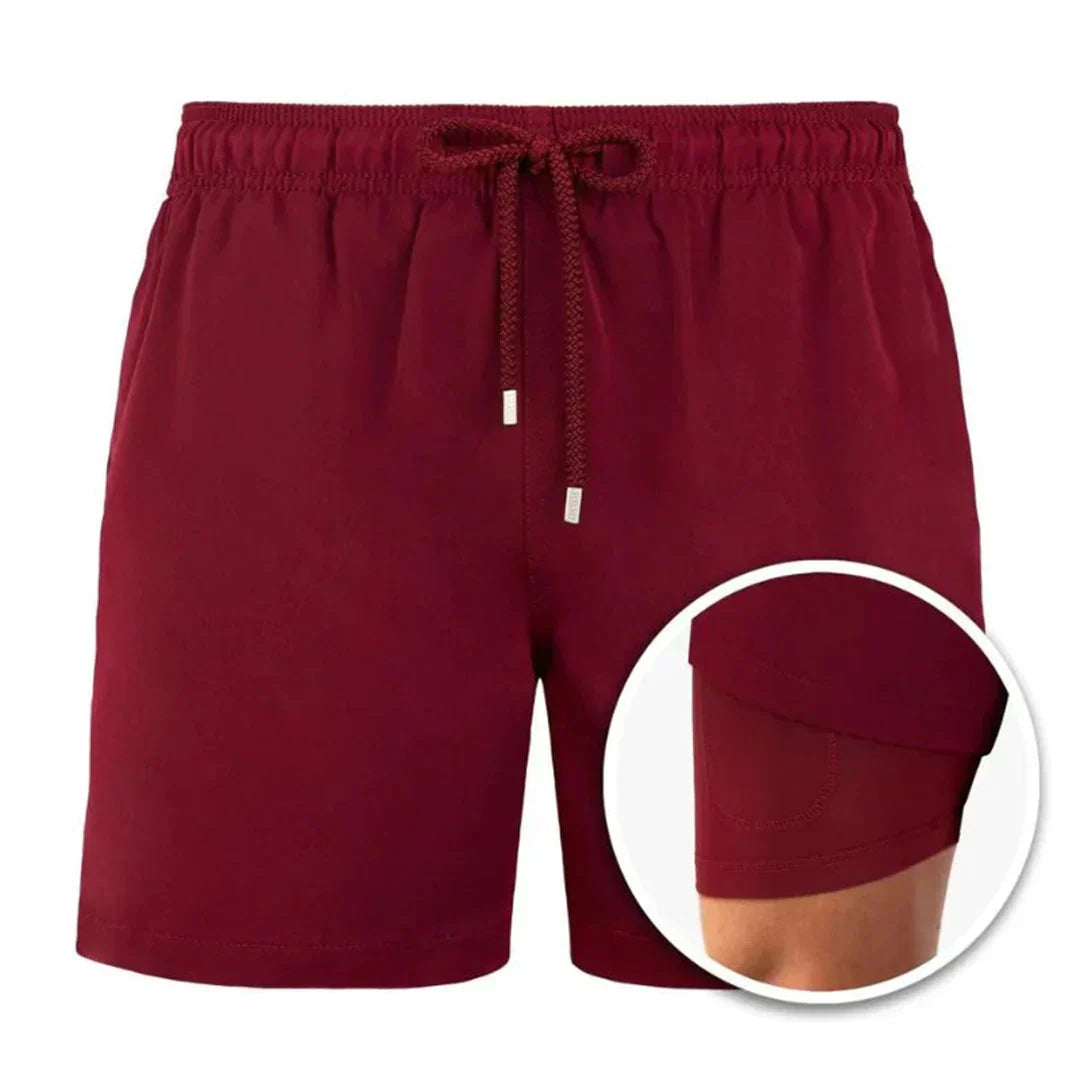 Men’s Swim Shorts with Liner & Drawstring Waist | Beach