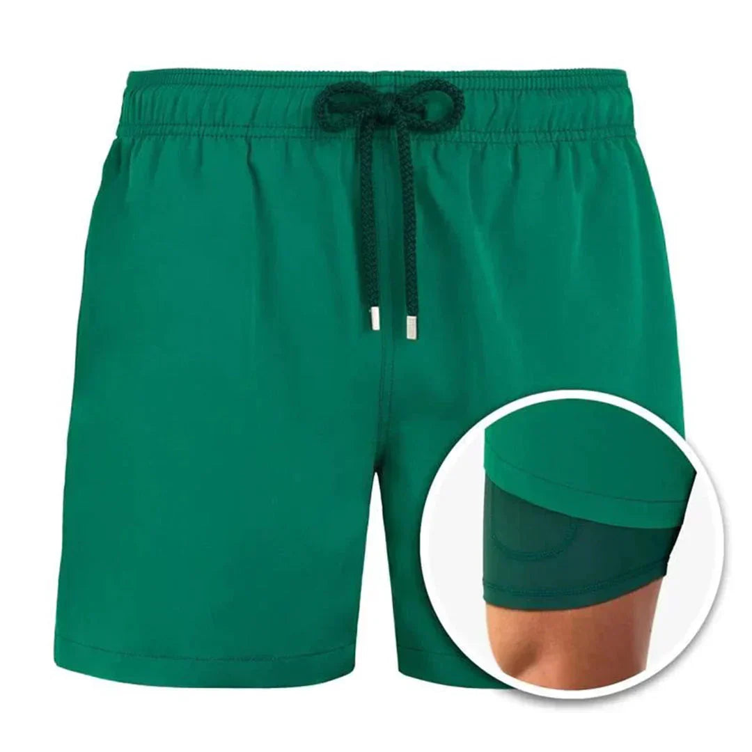 Men’s Swim Shorts with Liner & Drawstring Waist | Beach