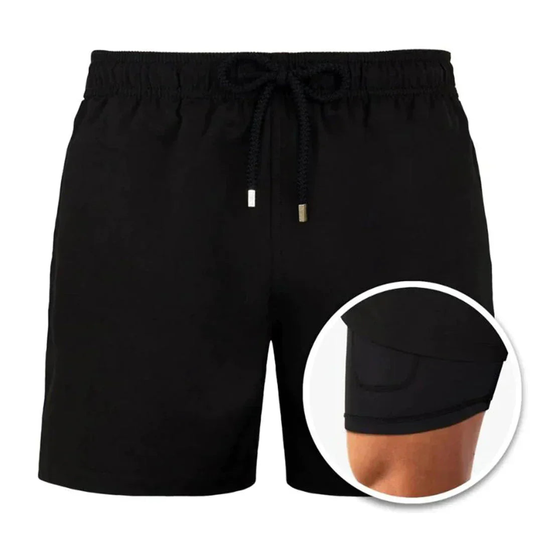 Men’s Swim Shorts with Liner & Drawstring Waist | Beach