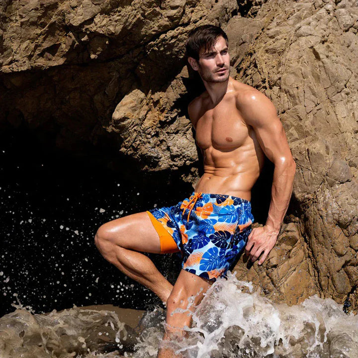 Men’s Swim Shorts with Liner & Drawstring Waist | Beach