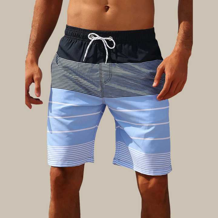 Men's Swimwear Board Shorts with Drawstring | Striped