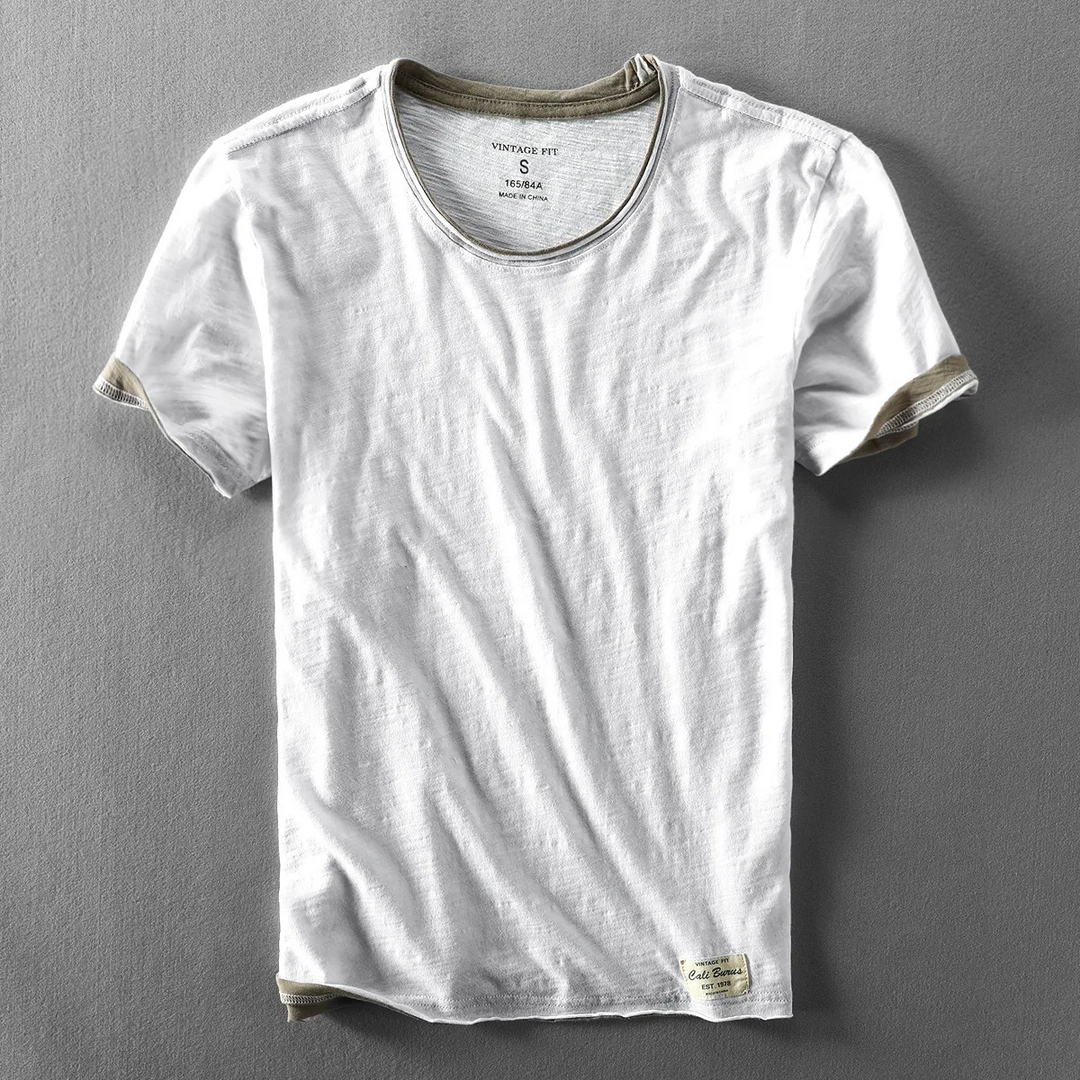 Men's T-Shirt Crew-Neck with Contrast Trim | Casual