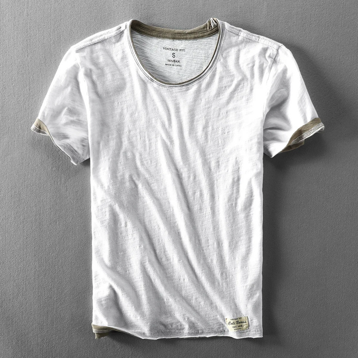 Men's T-Shirt Crew-Neck with Contrast Trim | Casual