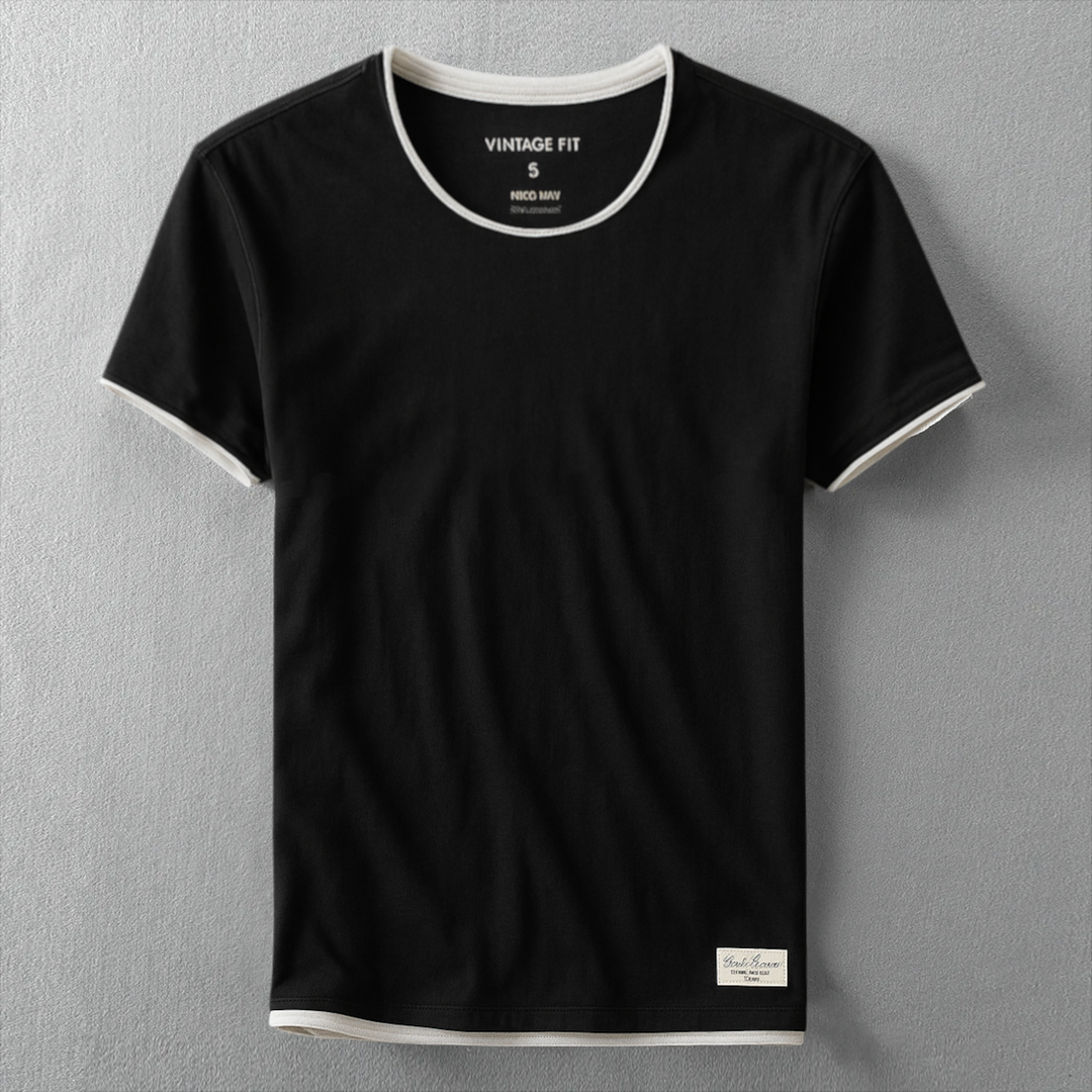 Men's T-Shirt Crew-Neck with Contrast Trim | Casual