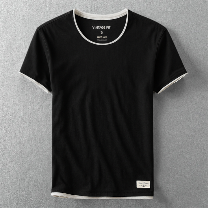Men's T-Shirt Crew-Neck with Contrast Trim | Casual